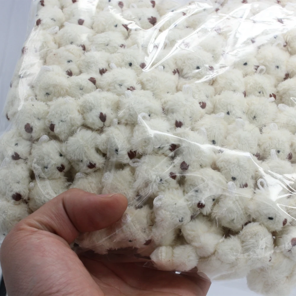 Plush Dolls Toys 100pcs Mini Joint Teddy Bear 4.5cm Plush Stuffed Wedding Box Garment & Hair Accessories Decor Doll