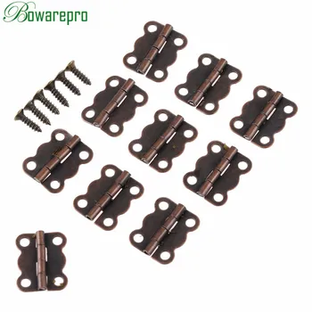 

bowarepro 30Pcs Antique Cabinet Hinges Furniture Accessories Jewelry Boxes Small Hinge Furniture Fittings For Cupboard 16*13mm