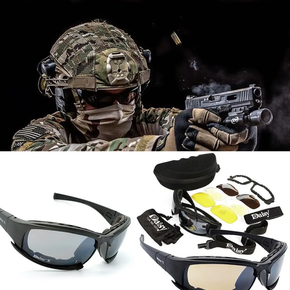 High Quality 4 Lens Kit Army Goggles Military Sunglasses Men S Outdoor Sports War Game Tactical