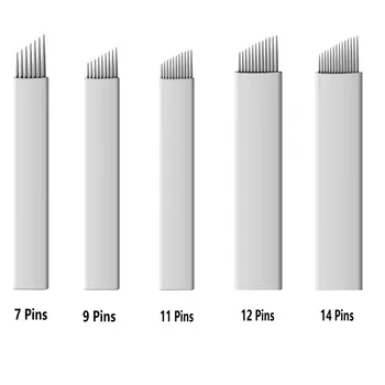 

High Quality White 7/9/11/12/14 Microblading Needles for Microblading Embroidery Pen Pernement Makeup Eyebrow Tattoo Supplies
