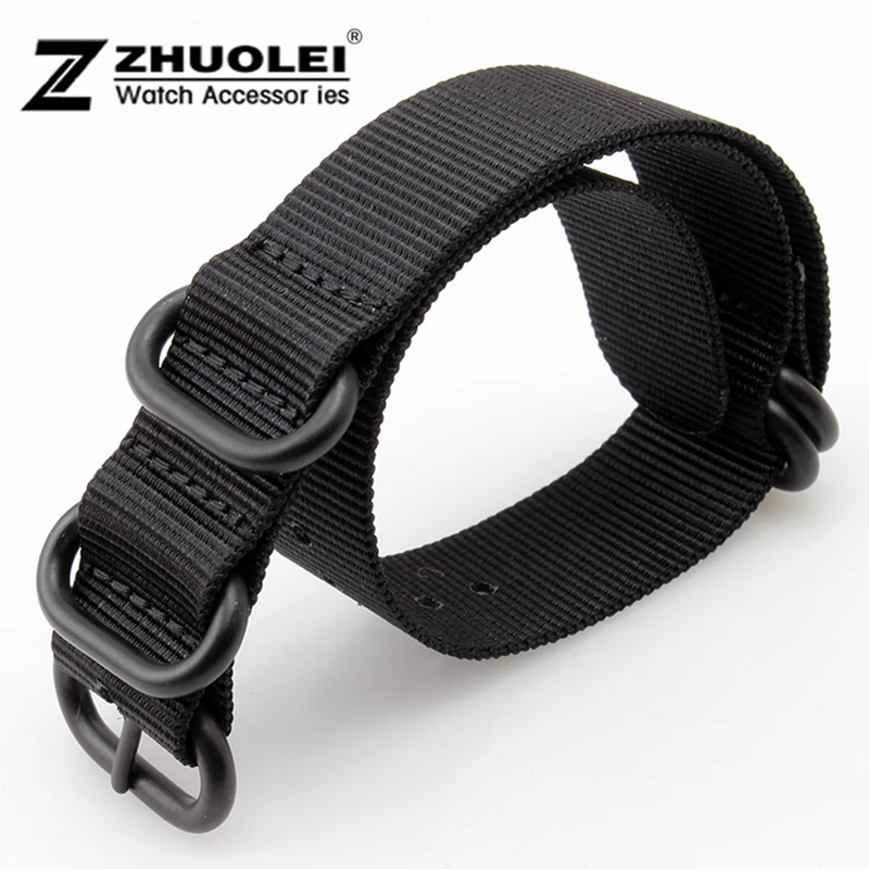

18mm 20mm 22mm 24mm 26mm Black Nato Durable Nylon Wrist Watch Strap Band Military Army Nylon Divers Stainless Steel Buckle Clasp