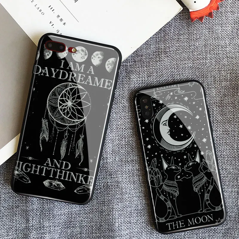 Ведьмы Луна Таро тайна Тотем стекло Мягкий силиконовый чехол для телефона крышка оболочка для iPhone 6 6s 7 8 Plus X XR XS 11 Pro MAX