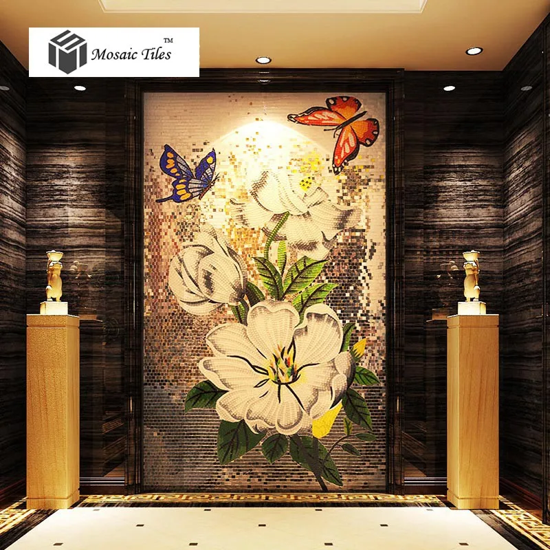 Bisazza mosaics flower picture home deco wall tile backsplash mosaic art for kitchen living bedroom free customized hand made (1)