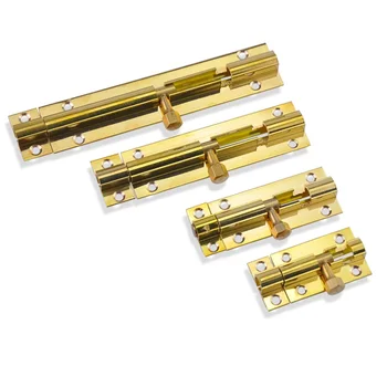 

10Pcs Brass furniture cupboard cabinet slide barrel door bolt latch with screws