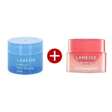 Korea Cosmetics Good Night Sleeping Care Set ( Lip Mask 3g + Water Sleeping Mask 15ml ) Facial Skin Care Face Mask Lip Mask dr jart good night firming sleeping mask