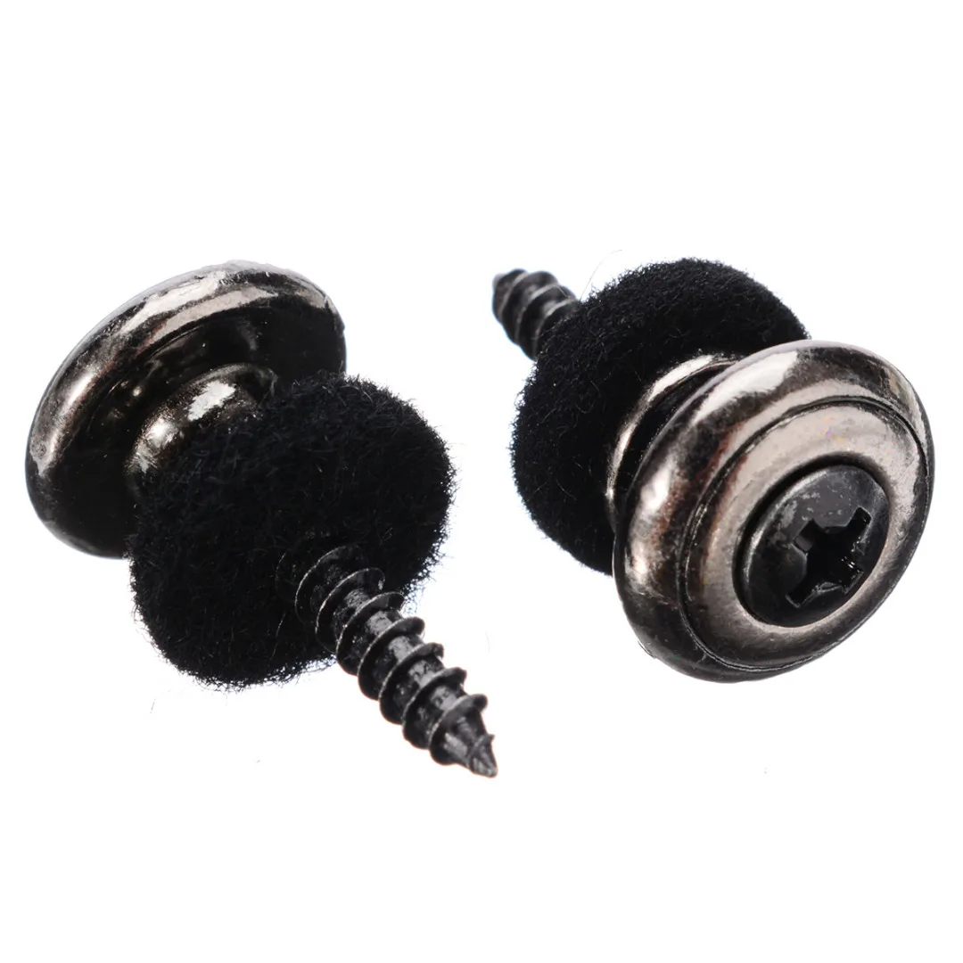 2pcs/set Silver/Gold/Black Chrome Copper Mushrooms Heads Guitar Strap Locks Pins Buttons Guitar Accessories New