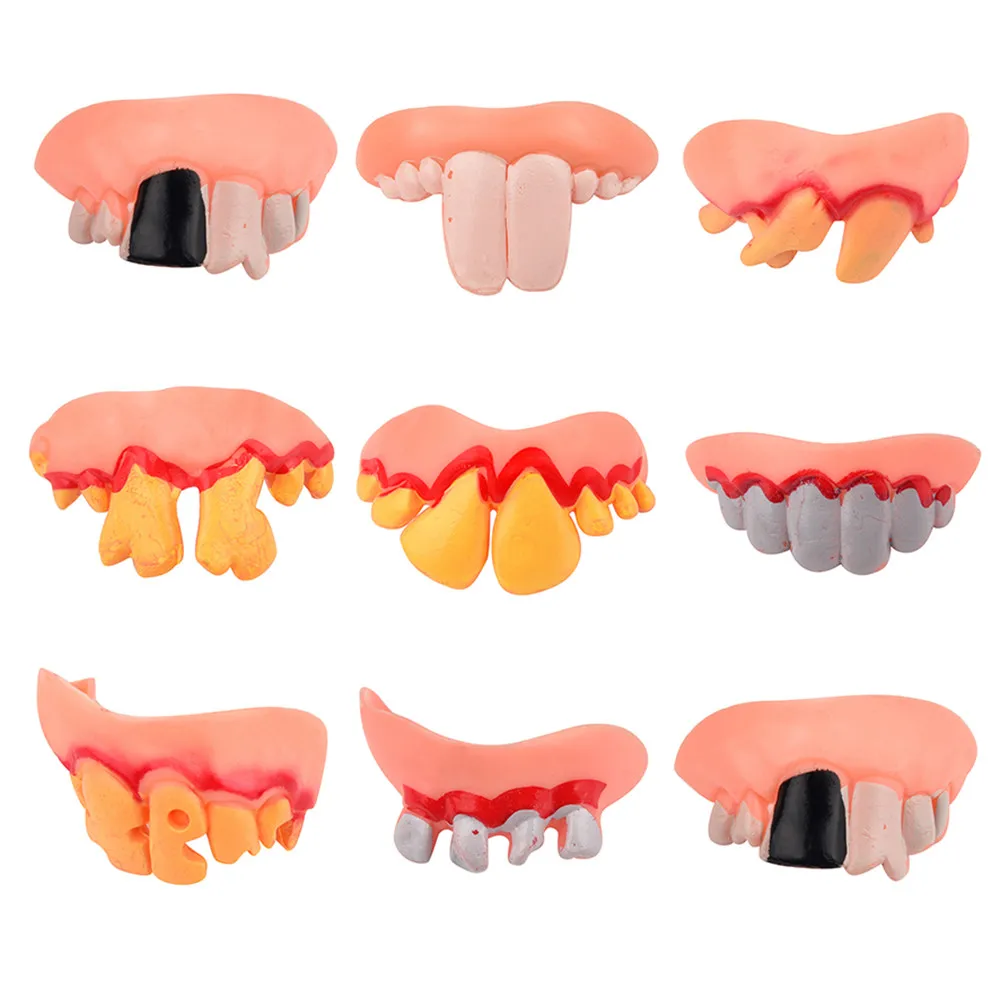 Детская игрушка, детские забавные игрушки для мальчиков и девочек, игрушки для Хэллоуина, Реплика, отвращение, уродливый протез, ложные гнилые зубы, модель зуба