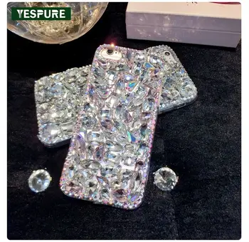 

YESPURE Luxury 3D Diamond Crystal Cover For Iphone 6/6S Bling Bling Handmade Rhinestone Tpu Pc Cell Phone Accessories