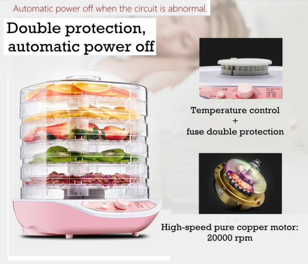 

5 layers Fruit Drying machine Vegetable dryer Food Dehydrator computer controlled Air Dry machine Household Dryer