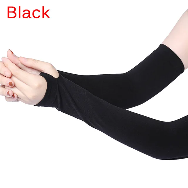 Women Sunscreen Arm Warmer Half Finger Cotton Long Fingerless Gloves