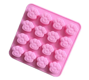 

Free Shipping+Wholesale 16 holes Cute Pet Cat Dog Paws Silicone Mold Cookie Chocolate Mould,300pcs/lot