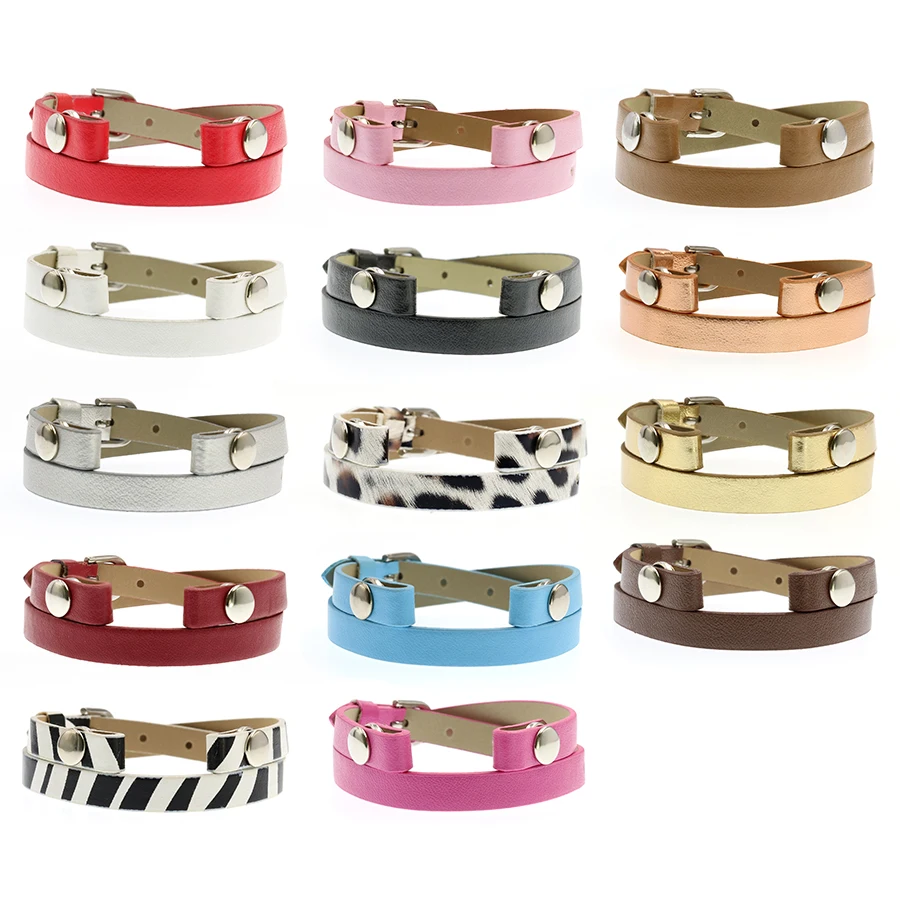 

10pcs PU leather Wrap Bracelet Fit For Magnetic Locket Heirloom Face Wrap Locket Bracelet