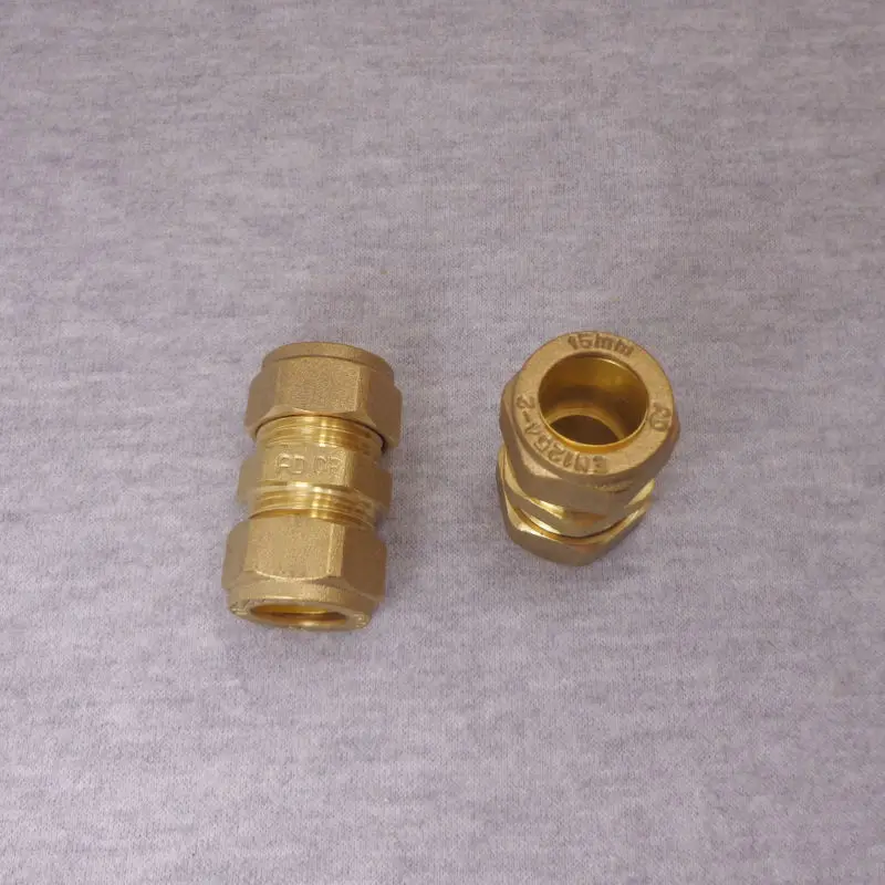 15*15mm Compression Fitting Straight Nipple for 15mm Outer Diameter