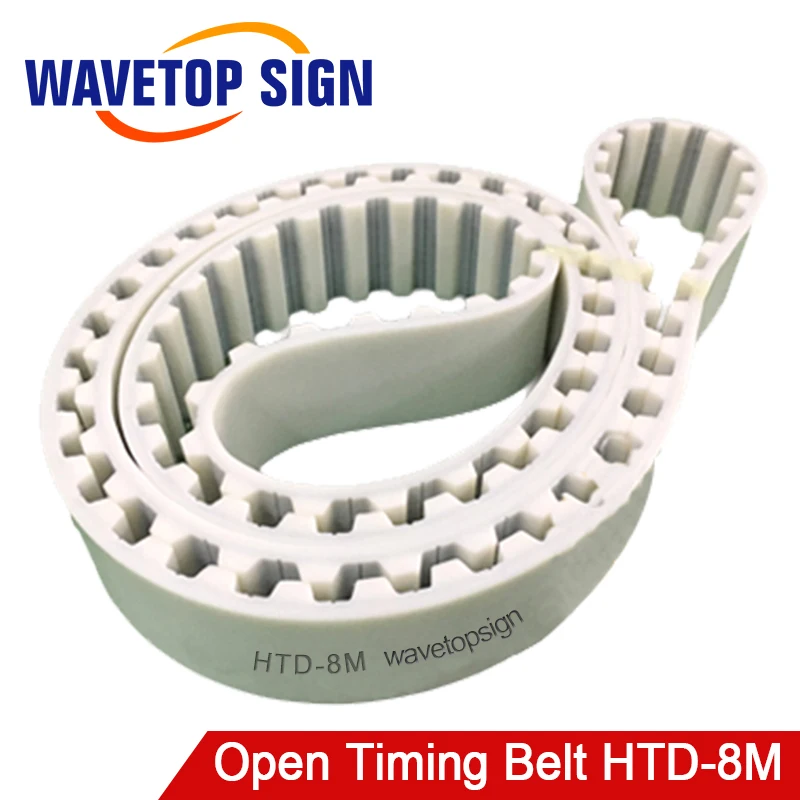 WaveTopSign Open PU Polyurethane Wire Timing Belt HTD 8M Width 50mm Length 1/10mmin