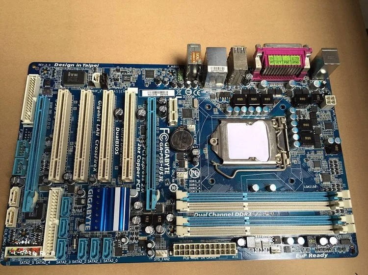 ФОТО original motherboard for Gigabyte GA-P55-US3L DDR3 LGA1156 boards P55-US3L USB2.0 SATAIII P55 Desktop motherboard Free shipping