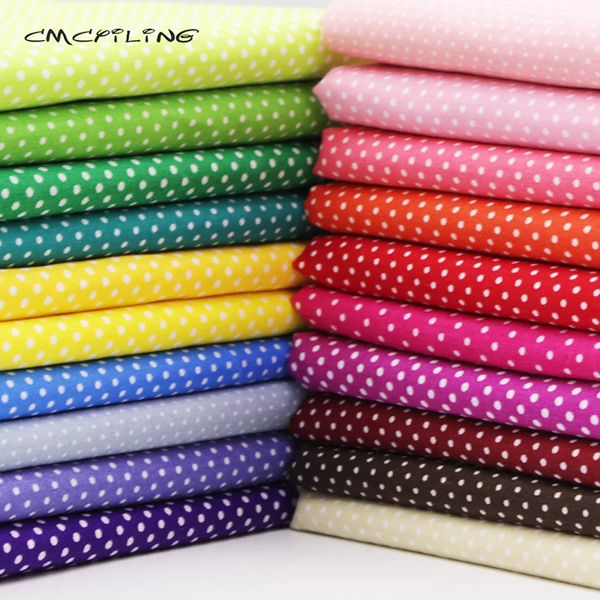 CMCYILING/хлопковая ткань с принтом в горошек для шитья платьев, рубашек, кукол 100 см* 148 см