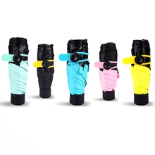 Креативный мини-складной карманный зонт супер солнцезащитный защита от ультрафиолета зонтик черный резиновый Солнечный складной зонт