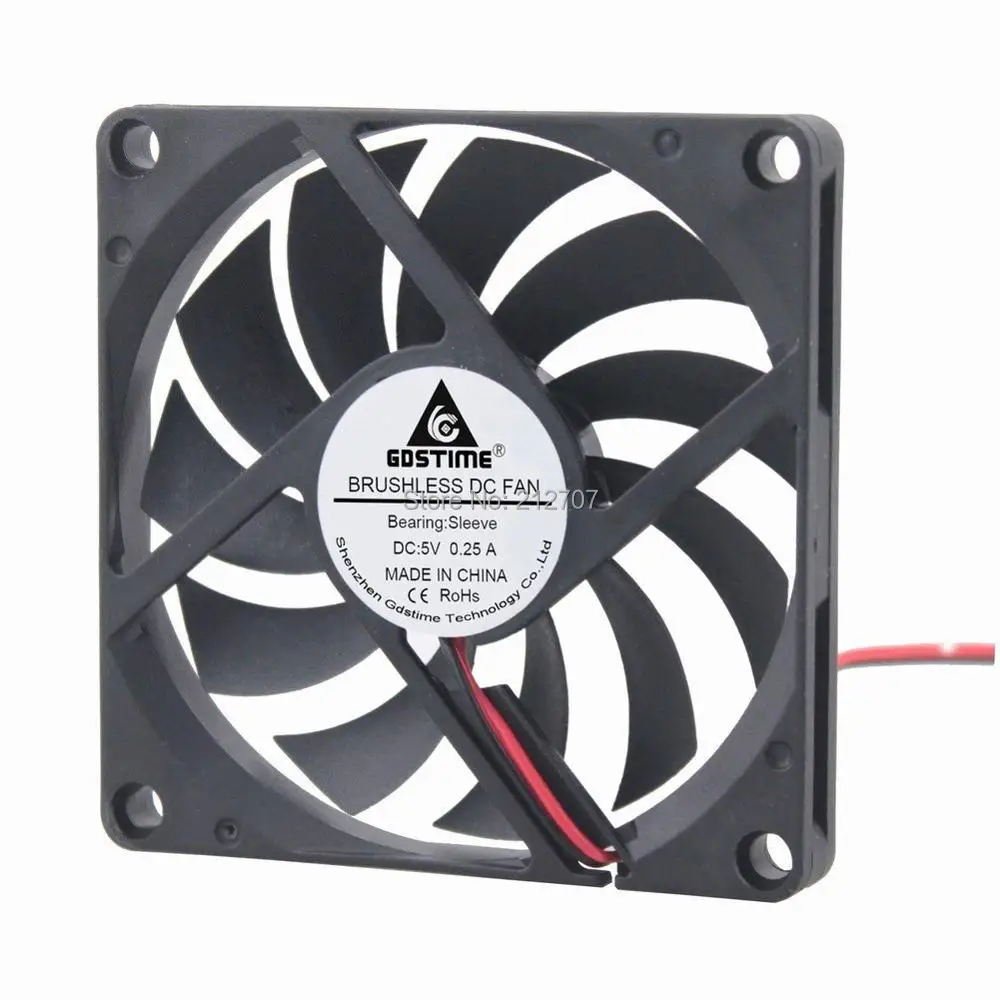 20 шт. Gdstime DC 5 В 2Pin 80x80x10 мм 8010 80 охлаждающий вентилятор для процессора|cooling fan|80mm cpu
