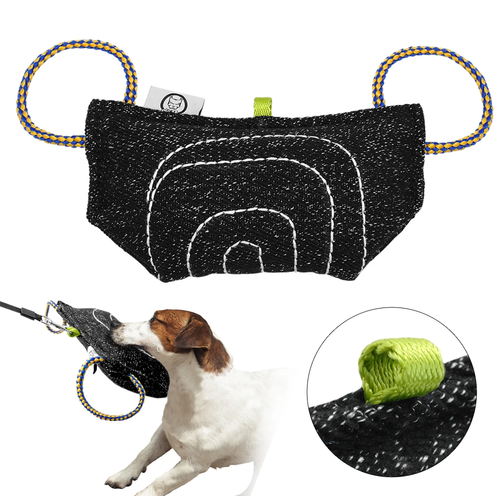 2 Handles Dog Bite Toy Pet Dog Training Bite Tug Pillow Durable For