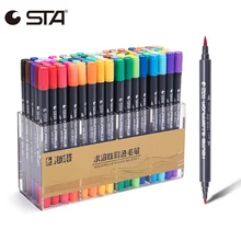 

STA 12/24/36/48/80Color Art Markers Double Head Watercolor Brush Pen For Drawing Stationery Dual Tip Pen Sketch Manga Markers