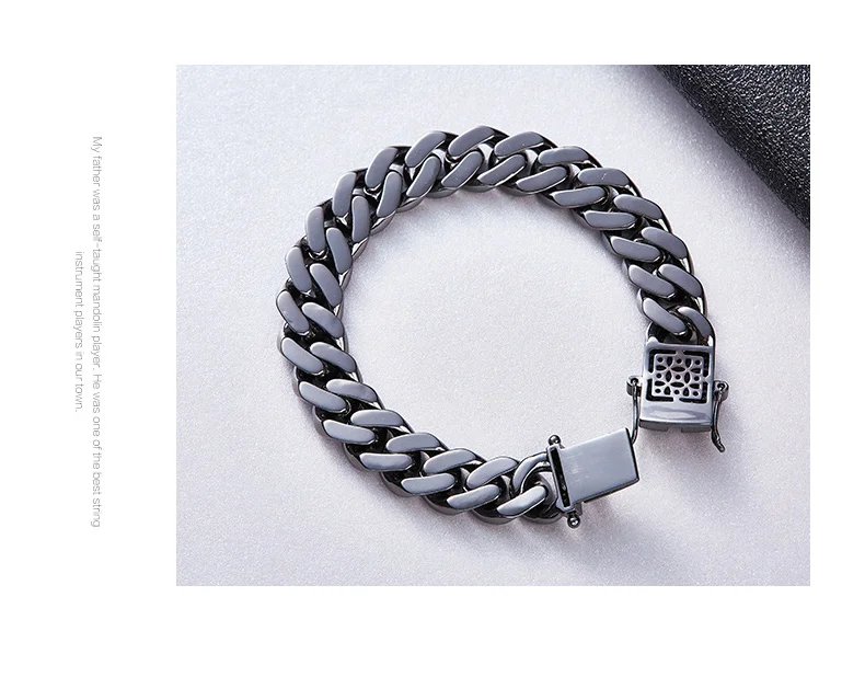 

Popular style Micro-bracelet Men's Fashion Jewelry European and American Hip Hop Cuba chain Black Gold Jewelry Wholesale