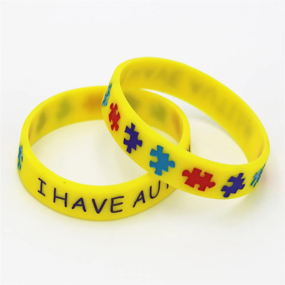 1pc I Have Autism Puzzle Silicone Bracelets Bangles Daily Reminder 1pc I Have Autism Puzzle Silicone Bracelets Bangles Daily Reminder Colourful Wristbands In Kids Size Multicolor Gifts Sh086 Hologram From