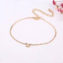 Fashion Women 1PC Cute Hot Sale Butterfly Golden Silvery Alloy Chain Anklets Beach Accessories Jewelry Gift