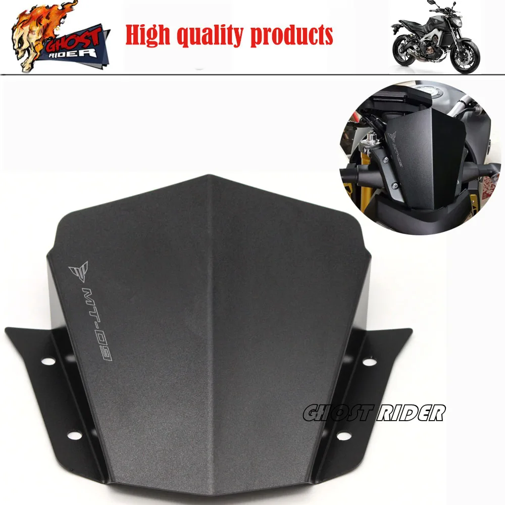 Black Motorcycle Accessories Motorbike Windshield Windscreen fits For Yamaha MT09 MT 09 2014 2015 FJ 09