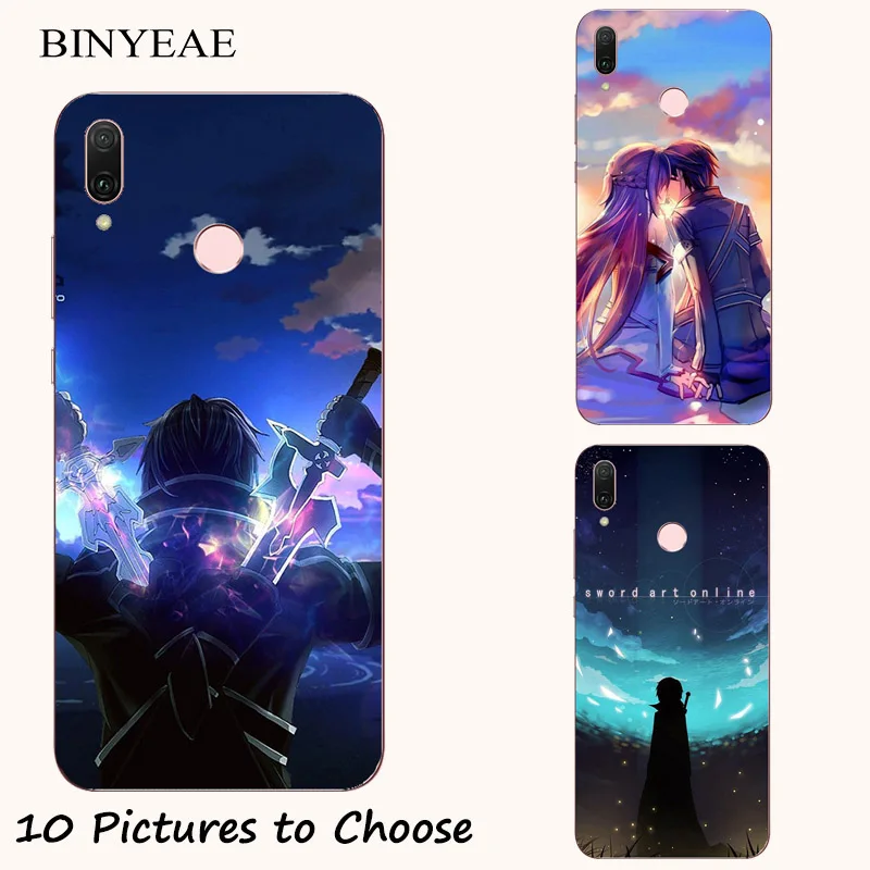 Силиконовый чехол с принтом Sword Art Online для Huawei P20 Lite Pro Y9 Prime 2018 2019 Honor 8A 8C 8X Max 9A 9C 9S 30