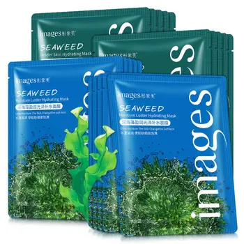 

10Pcs images Seaweed Facial Mask Moisturizing Oil Control Whitening Hydrating Anti-Aging Mask for mask Skin Care