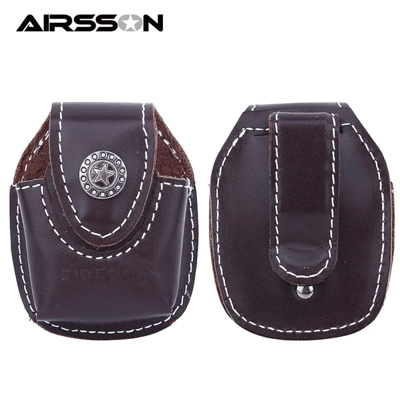 

Tactical Leather Waist Pouch Waterproof Lighter Mini Pouch Waist Bags with Belt Clip Brown Durable Waist for Zippo Pouch Case