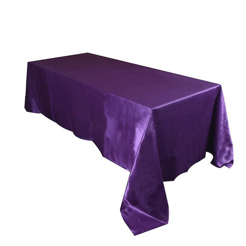 1 шт. 228x335 см белая/черная атласная Скатерть прямоугольный банкетный стол в гостинице ткань для свадебной вечеринки Рождественское украшение дома - Цвет: Фиолетовый
