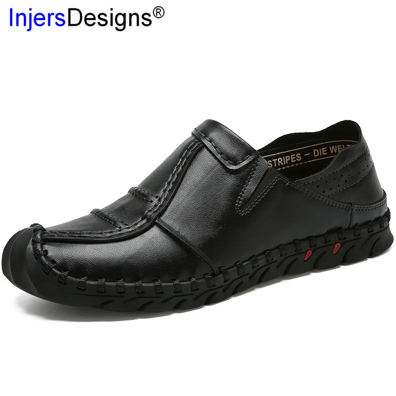 Sapatos Brown Respirável Couro Moda Homem Casuais Mocassins Handmade Homens Slip Black Flats Hombre dark on Marca Hard De Macio Brown Shoes Zapatos wearing yellow 8x4q8Y1