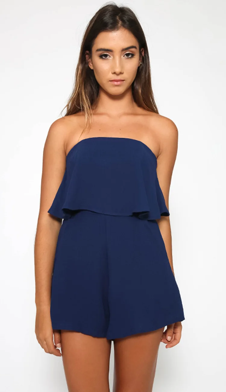 2016 Summer Off shoulder Womens Chiffon Playsuits Lady Loose Short