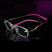 Высококачественная оправа для безободковых очков оптическая Женская Гибкая Оправа очков Сверхлегкий сплав памяти 8003