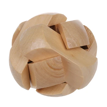 

ABWE Best Sale Children Brain Training Toy Wooden Football Kongming Lock Puzzle