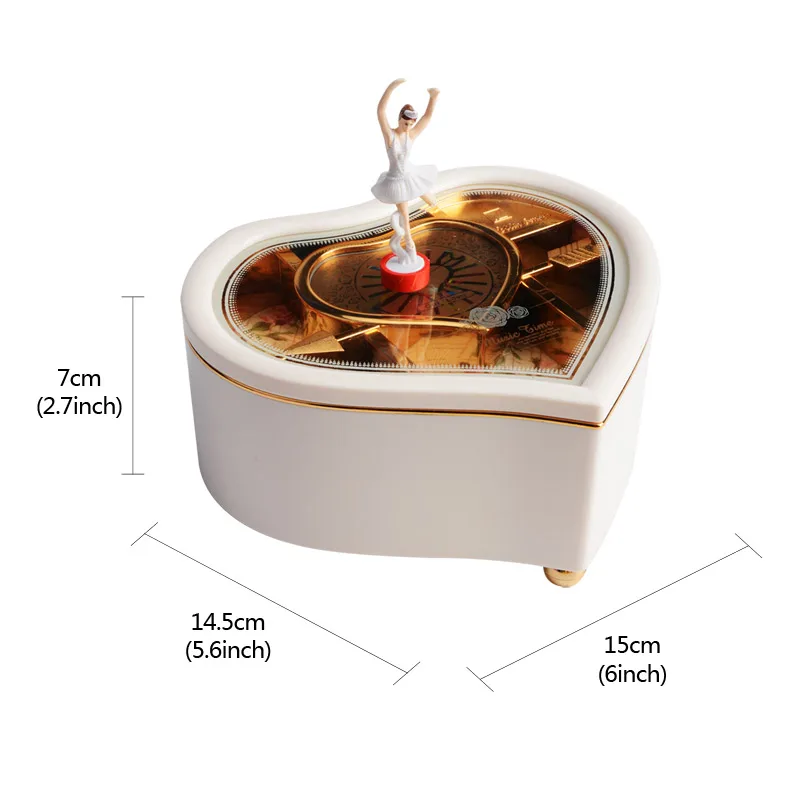 Музыкальная шкатулка в форме сердца танцевальная балерина Музыкальная шкатулка деревянная механическая музыкальная шкатулка для девочек механизм музыкальной шкатулки