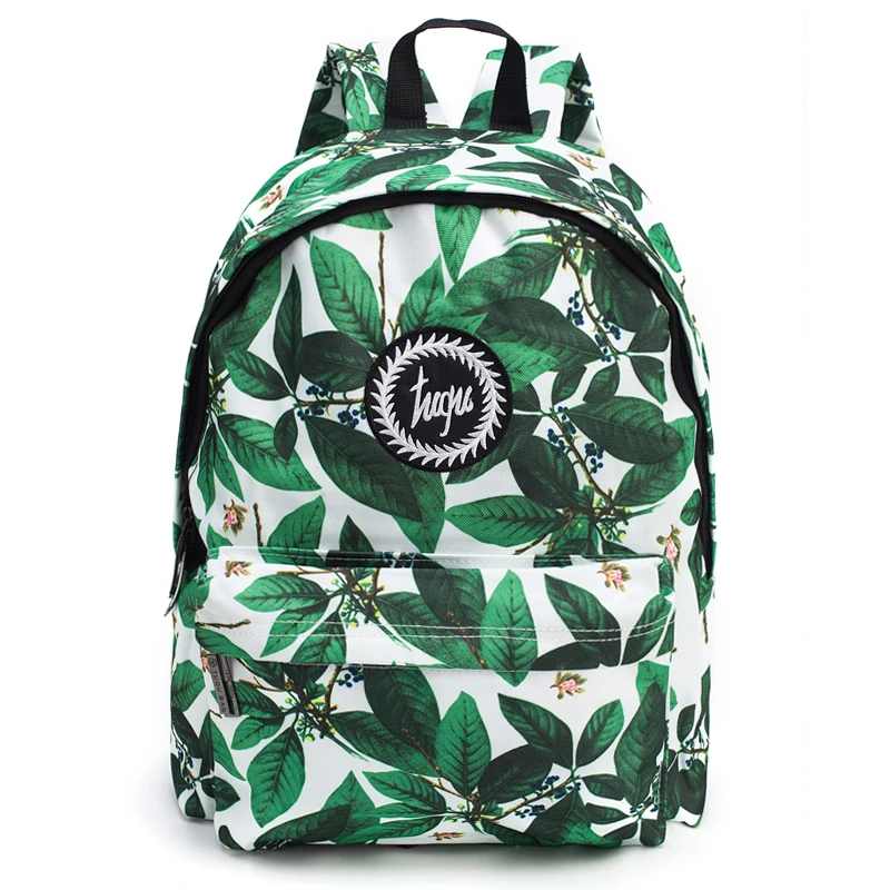 Высококачественная школьная сумка harajuku для мужчин и женщин, модная популярная японская сумка на молнии, рюкзак с листьями конопли и зелеными листьями