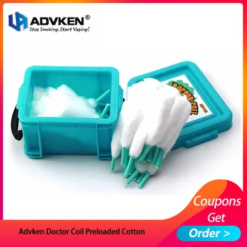 

100% Natural DIY E cigarette Tools Advken Doctor Coil Preloaded Cotton 129A Organic Cotton for Atomizer RDA RTA Vape accessory