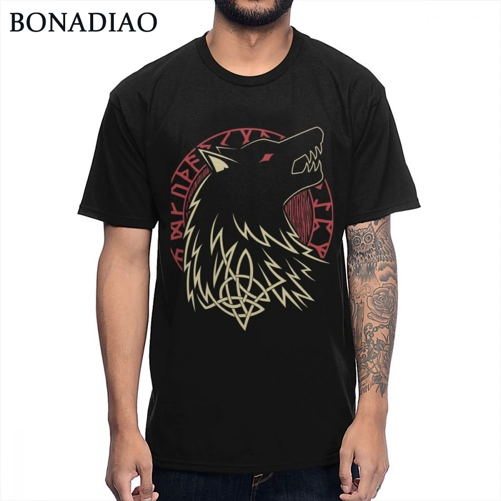 

Norse Mythology Vikings Fenrir T Shirt For Male Quality Cotton Graphic Tee Shirt 100% Cotton Leisure La Camiseta