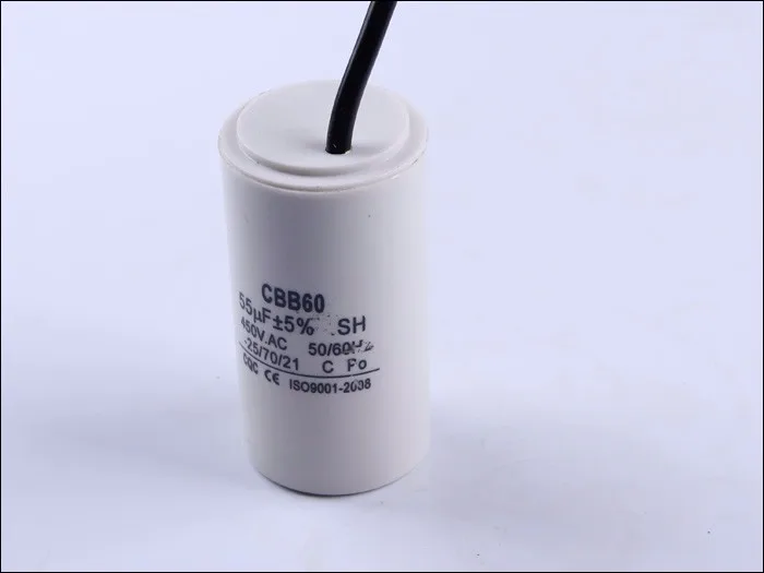 Condensador CBB60 55UF 450VAC - De Doble Inserción, Para Motores, Bombas De Agua Y Lavadoras