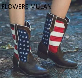 

Fashion New 2018 Mixed Color Genuine Leather Boots For Women Pointed Toe Slip On Mid-Calf Martin Motorcycle Boot Lady Shoes Girl