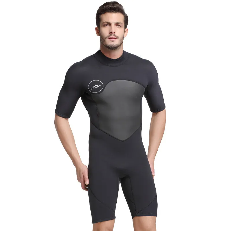 

2mm Neoprene Men Plus Size Spearfishing Wetsuit Surf Snorkeling Diving Suit Man Short Sleeve One Piece Wet Suits