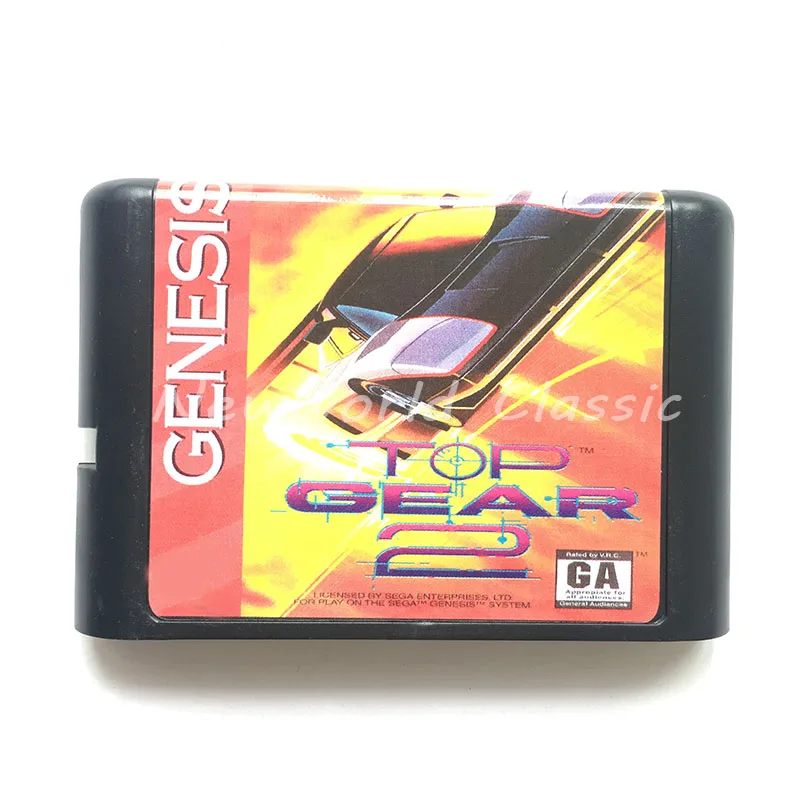 Игровой картридж Top Gear II 16 битная карточная игра для Sega Mega Drive / Genesis System