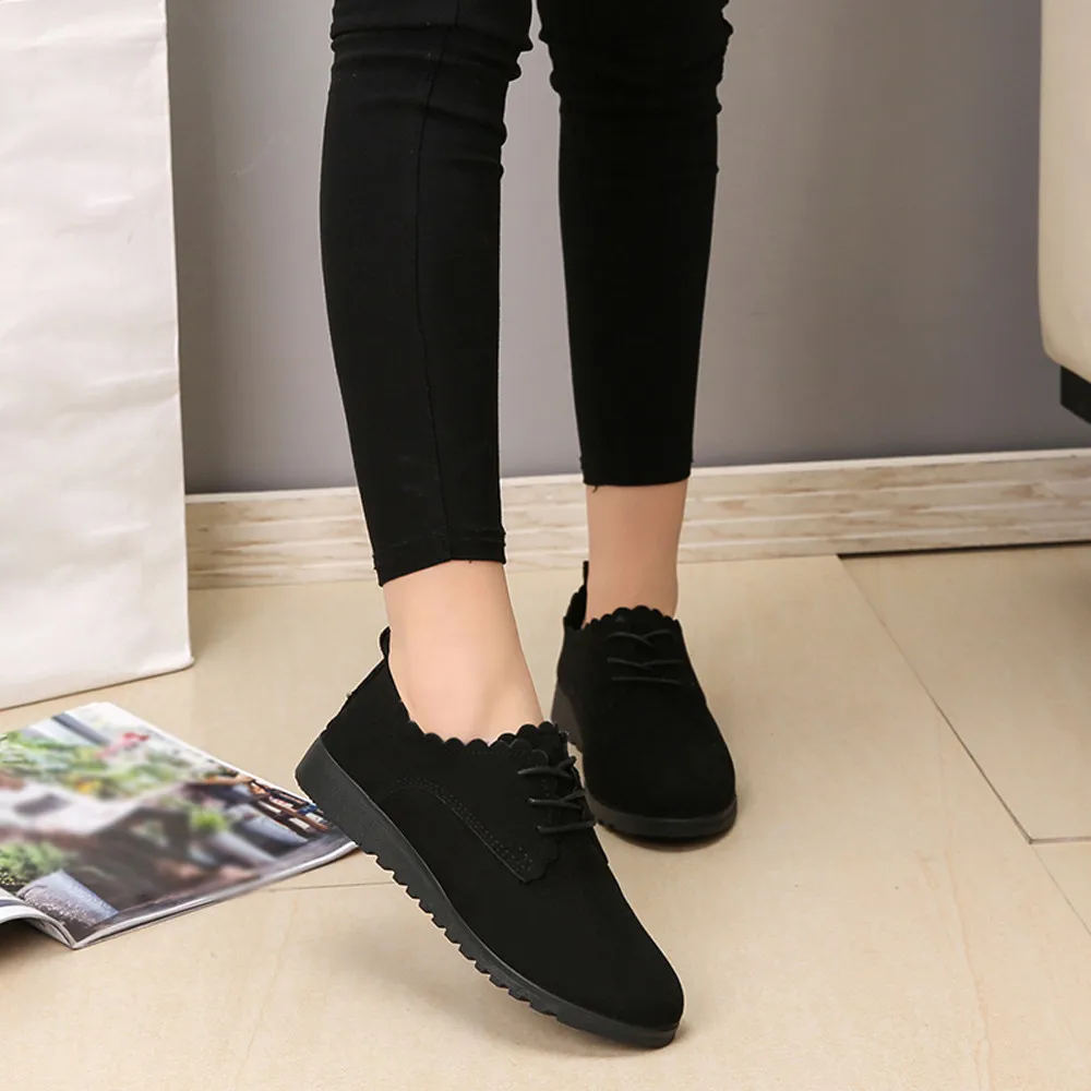 

Women's Ladies Shoes Fashion Ankle Flat Suede Casual Lace Up Shoes Short Boots for dropshipping 20180823