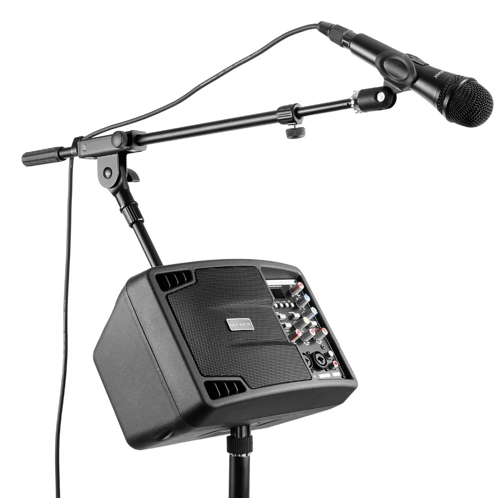 

Neewer Party Bundle Home Karaoke System Stereo Speaker Monitor Floor Stand Cardioid Dynamic Microphone Clip and XLR Male to Fe