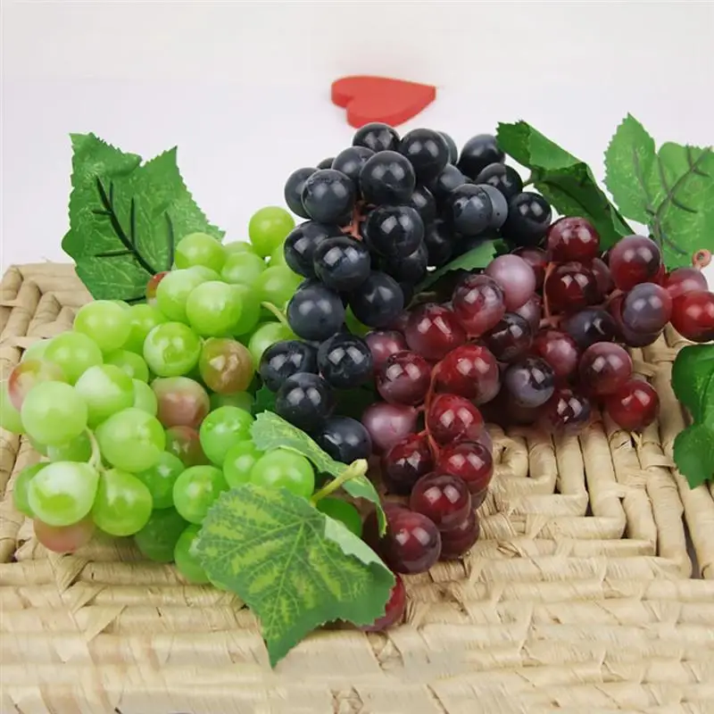 3 искусственные букеты виноград DIY Искусственные Фрукты Пластиковые поддельные фрукты искусственные изюмы для рождества дома Свадебные украшения