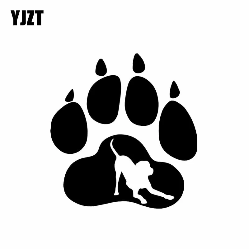 YJZT 11 3 см * 12 забавная модная собака Лапа Виниловая наклейка для украшения