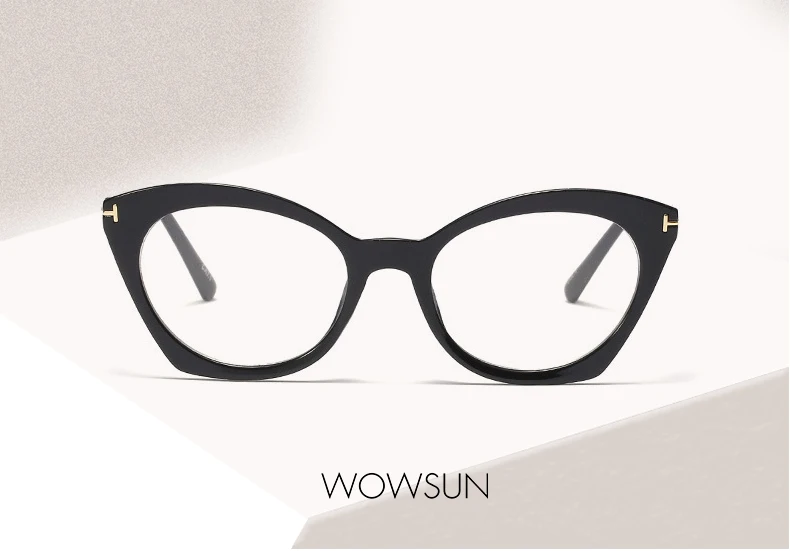 WOWSUN компьютерные очки, мужские оправы для очков, анти-синий светильник, очки, Антибликовая оправа для очков, женские круглые прозрачные линзы A234
