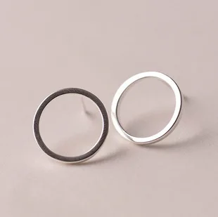 

925 Sterling Silver Earrings Simple Circle Stud Earrings For Women Hypoallergenic Sterling Silver Jewelry Pendientes Mujer